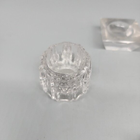 Vintage Assorted 5 Pcs Heavy Clear Glass Salt Cellars - Picture 5 of 13